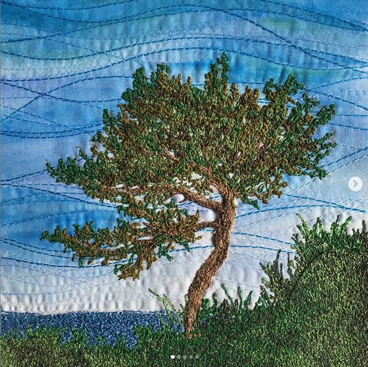 Embroidered tree by Sarah Lawton