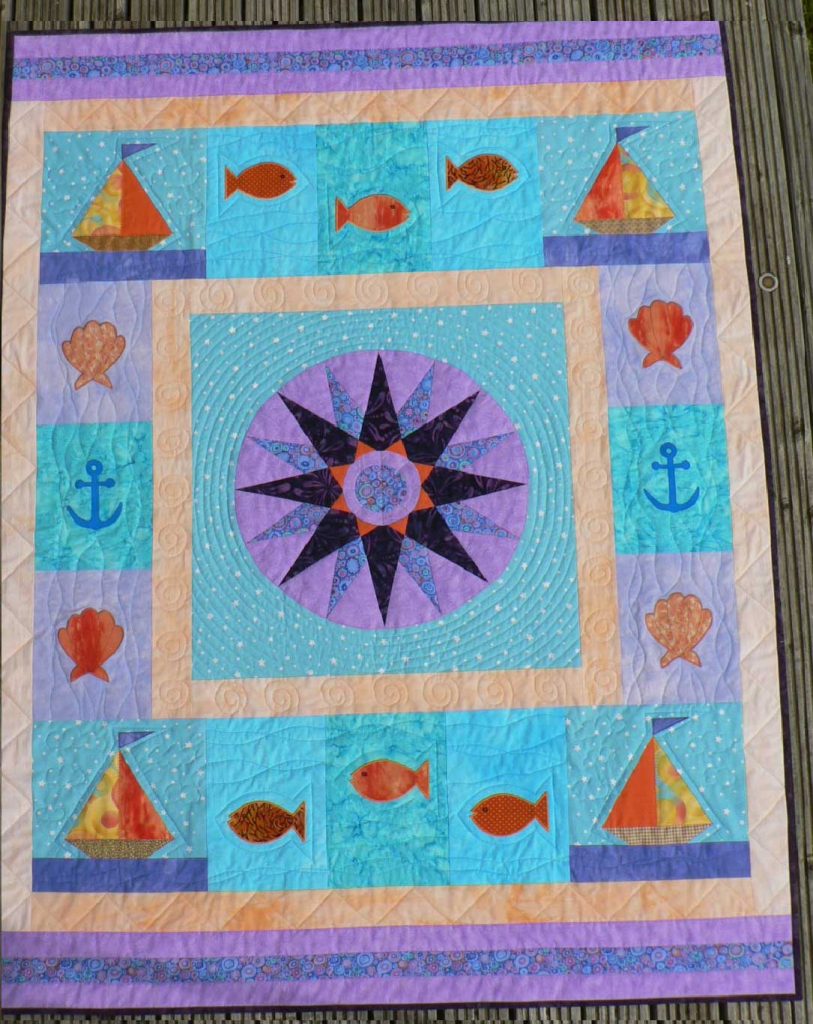 Quilting assessment piece with vibrant colours