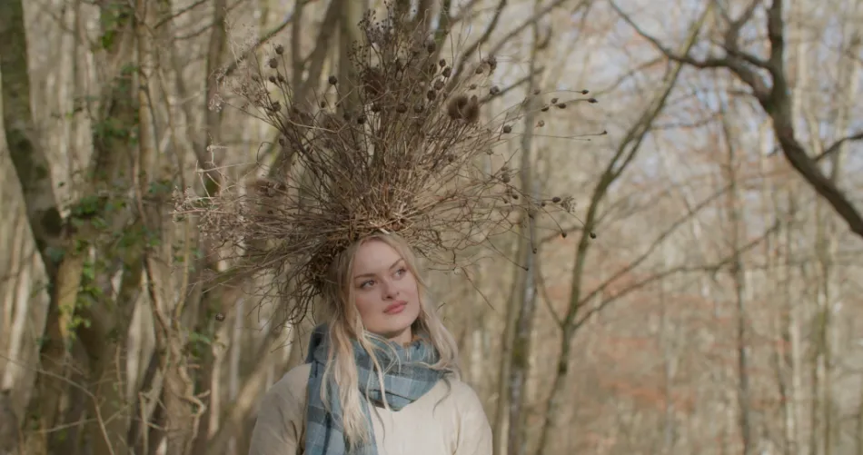 Oonagh Brown in the nettle dress (credit Dylan Howitt)