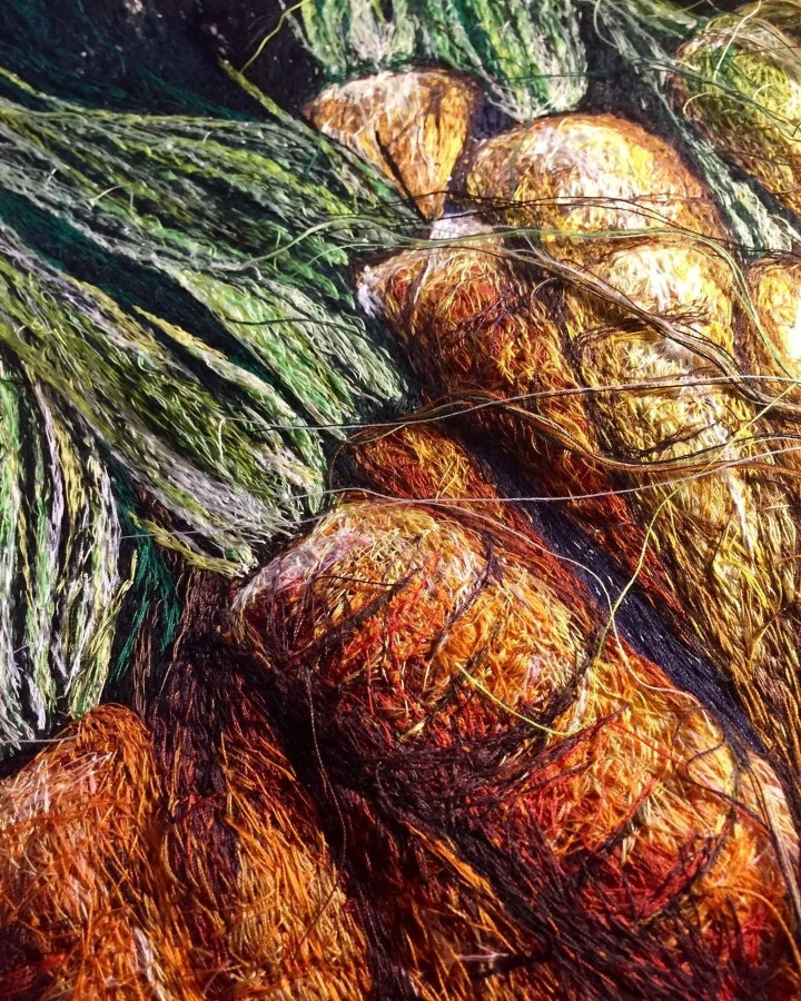 Suzy Wright's textile art, inspired by food.