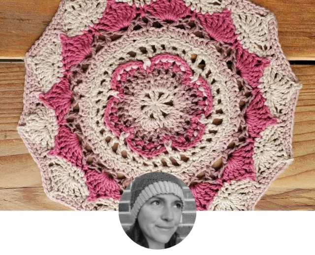 Stéphanie Stafrach intermediate crochet course graduate with her beautiful work