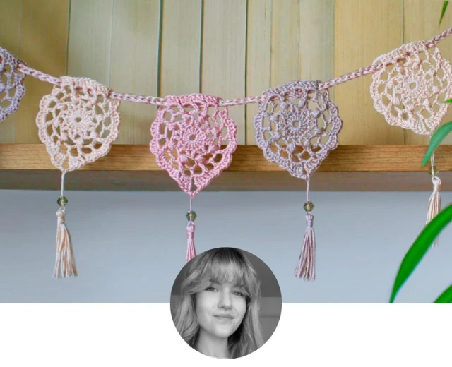 Crocheted bunting by crochet graduate Eve Llewellyn